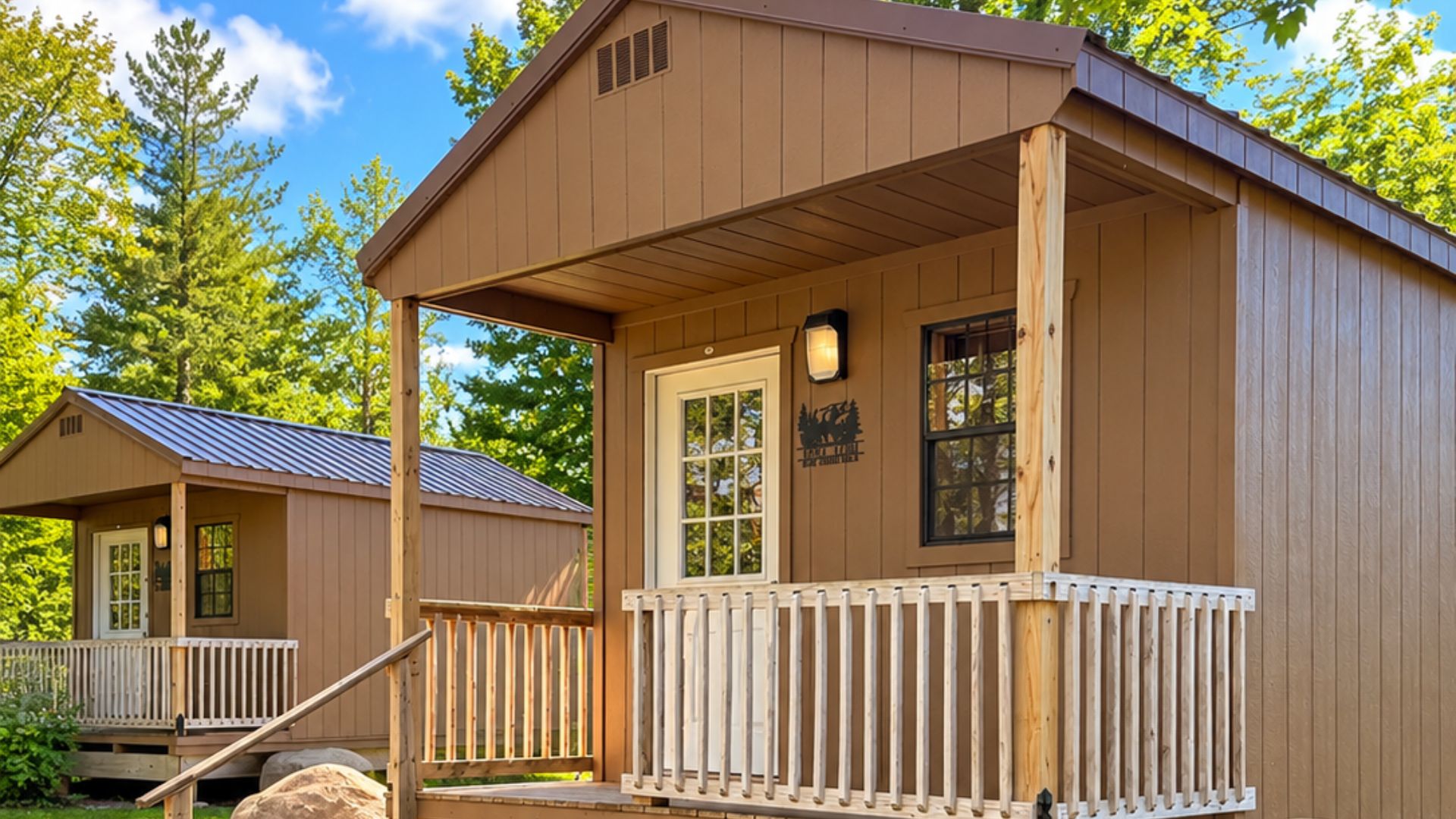 Camping cabin at West Canada Creek Campground in Poland, New York