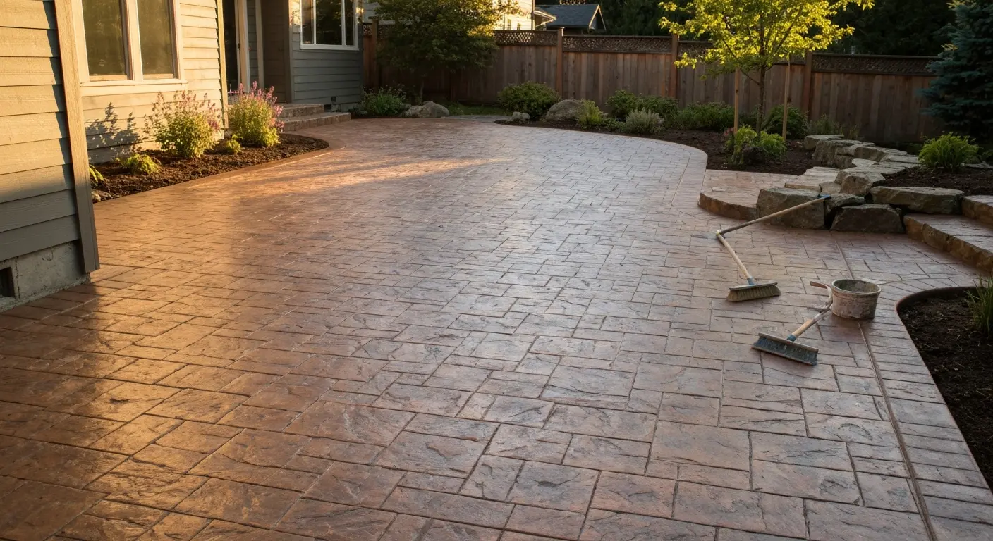 Decorative concrete patio
