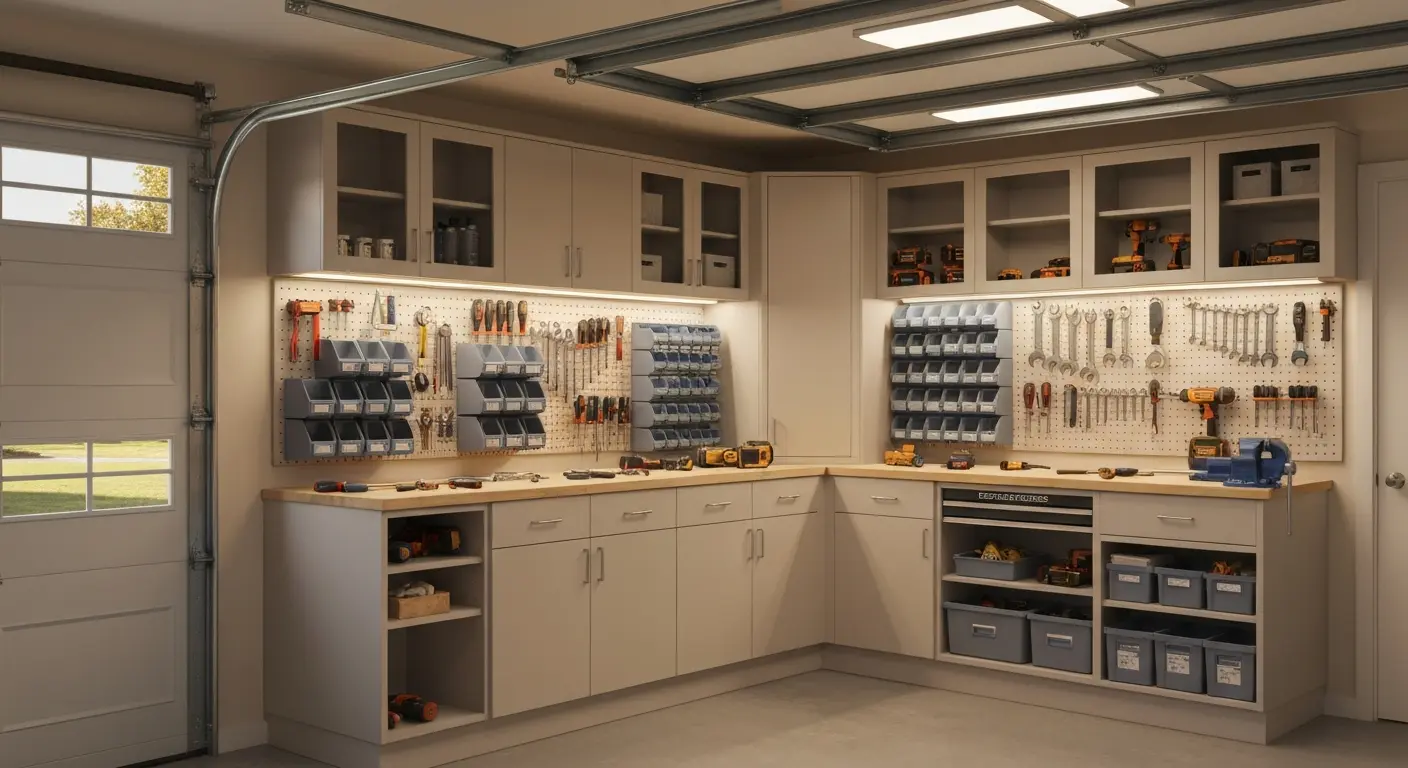 Custom garage cabinet installation