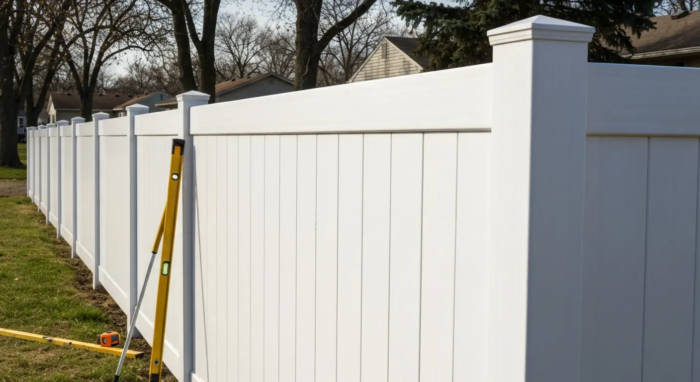 Vinyl fence installation