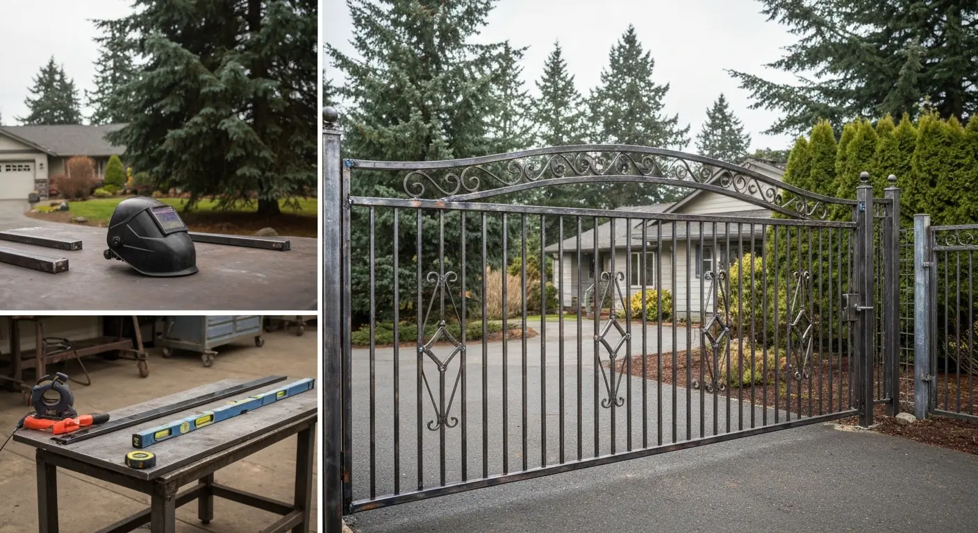 Custom welded gate installation