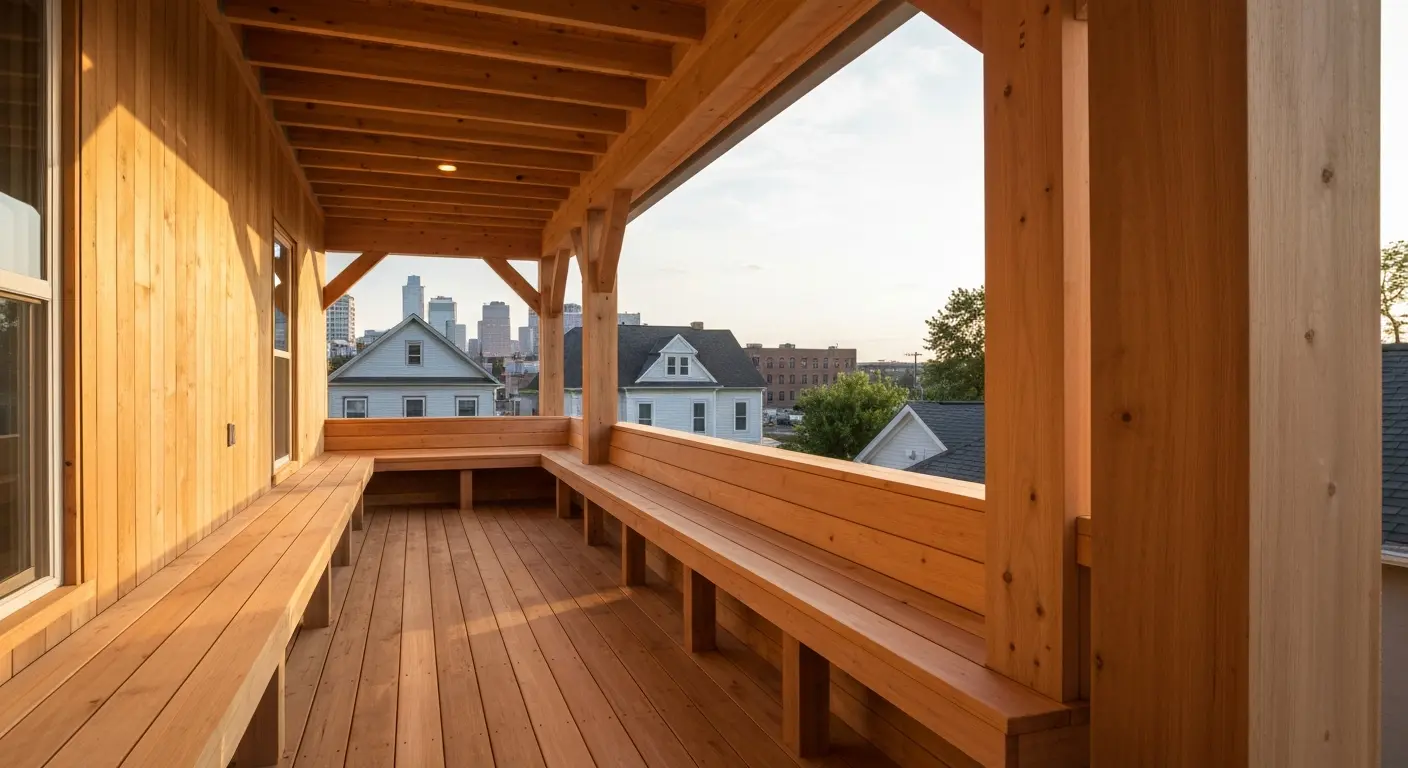 Covered deck with lighting