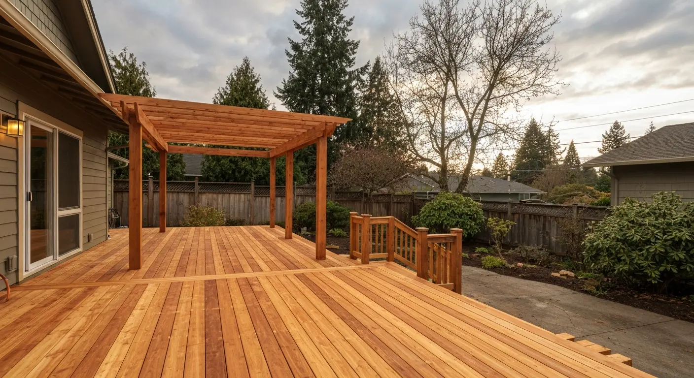 Cedar wood deck