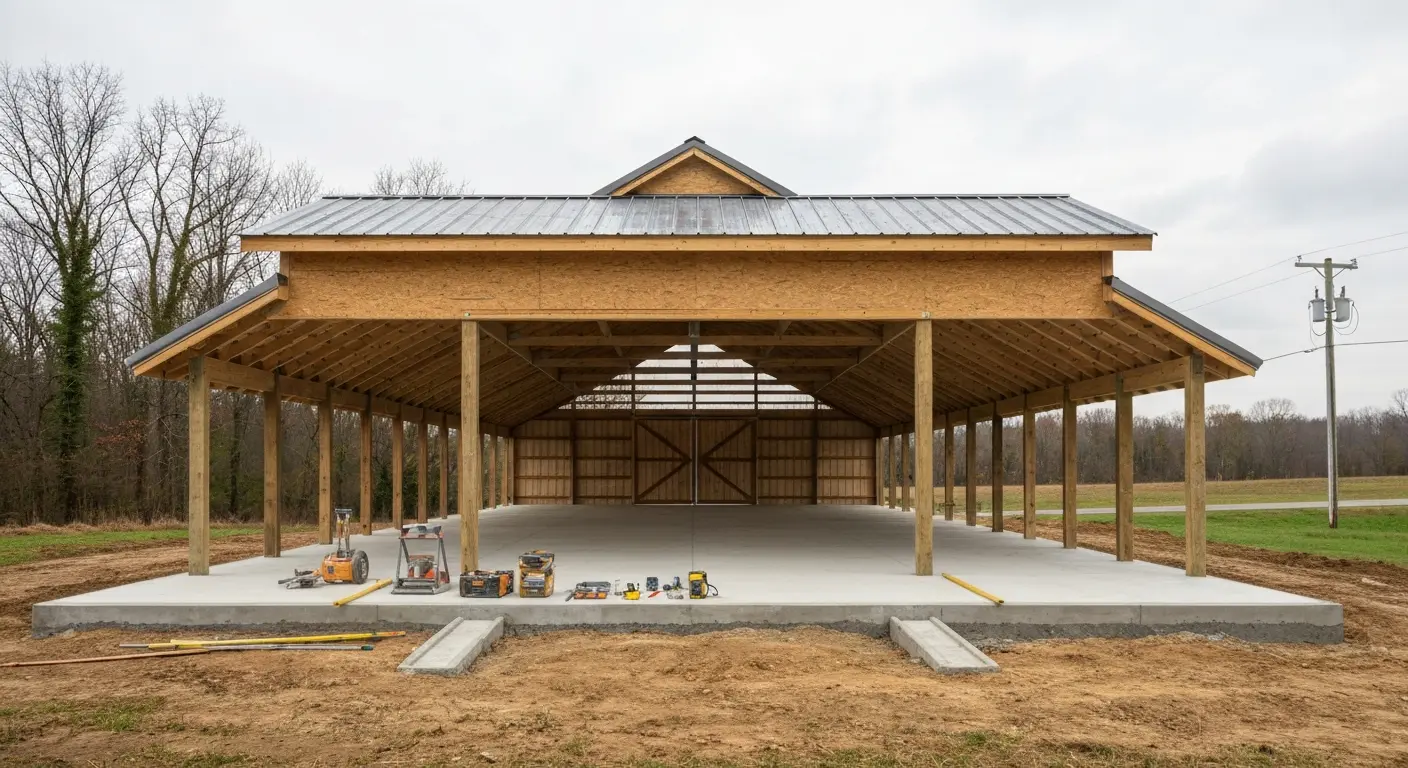 Pole barn construction