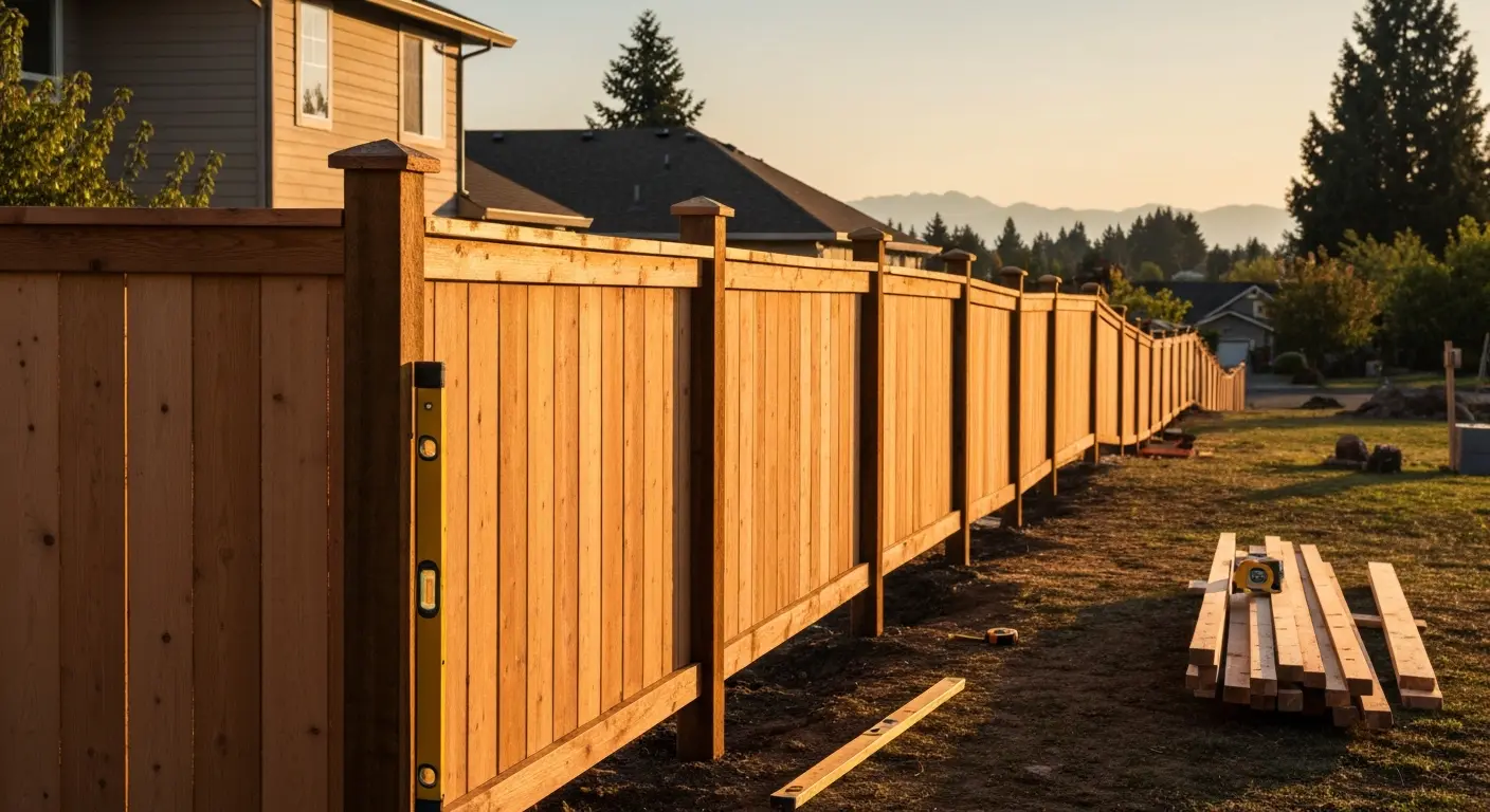 Wood fence installation
