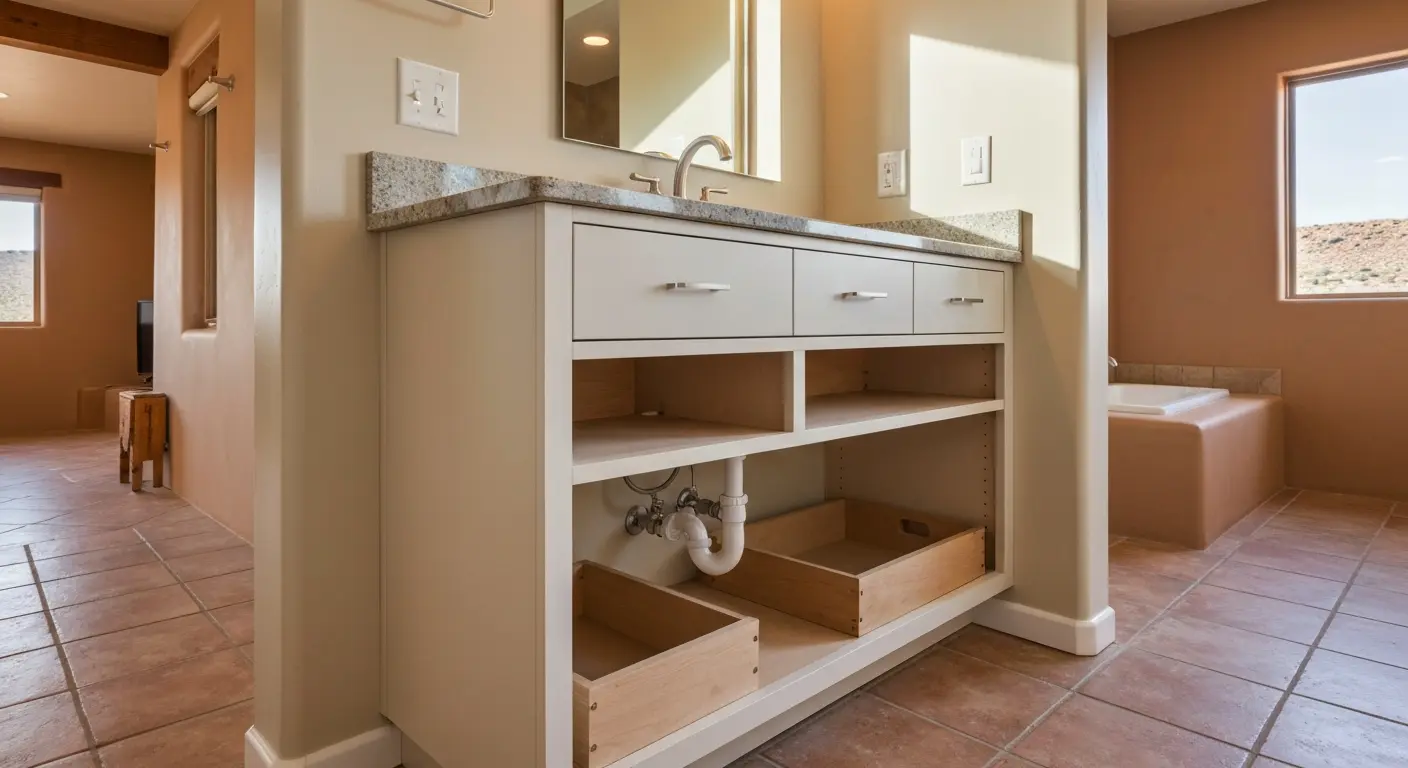 Custom bathroom vanity installation