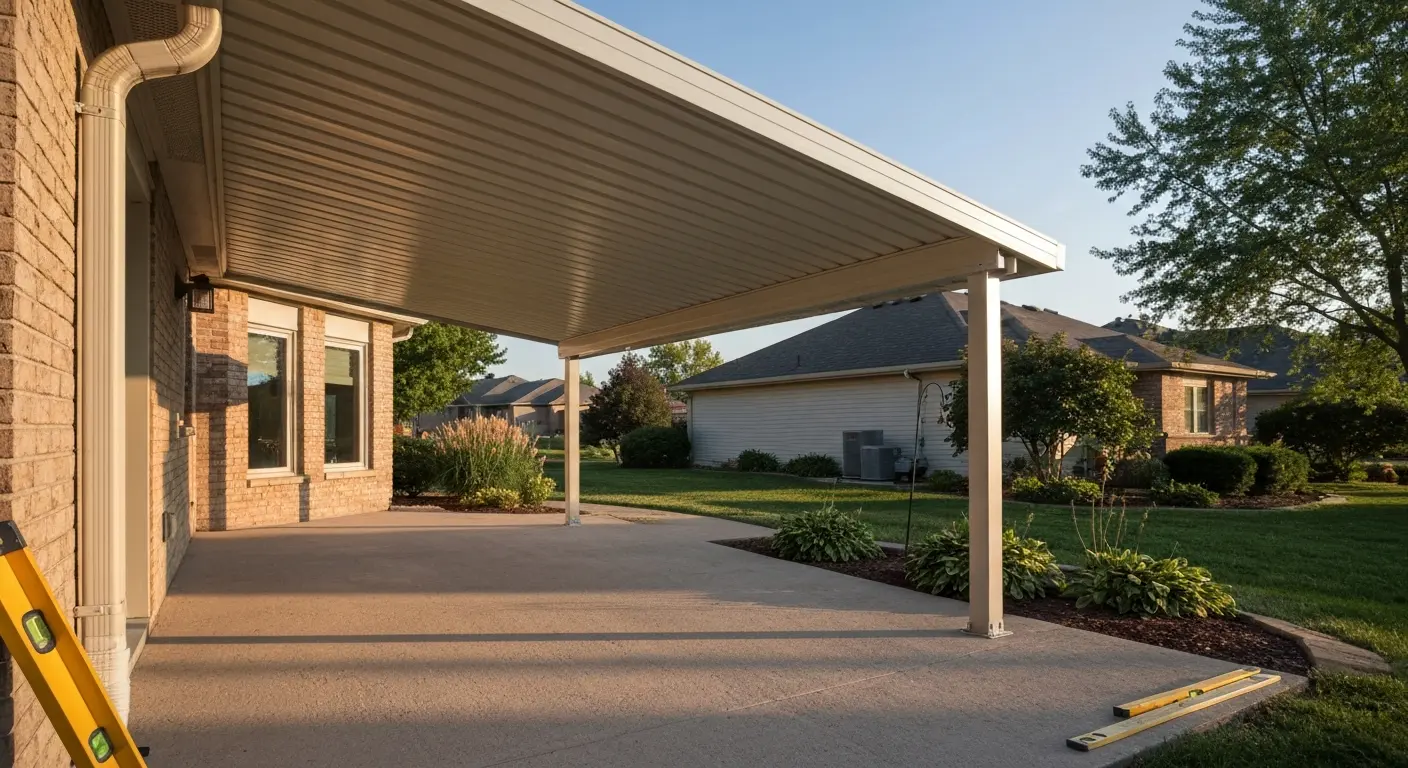 Covered patio installation