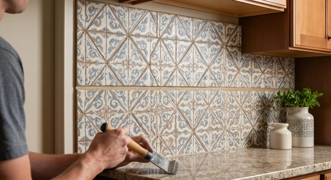 Custom decorative backsplash design