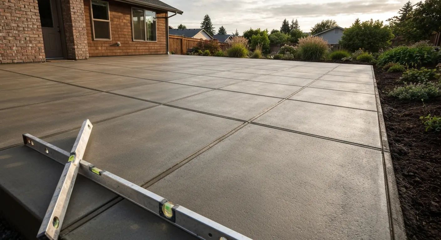 Concrete patio installation