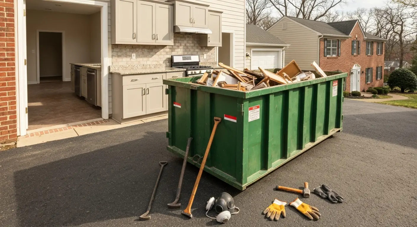 Residential renovation dumpster