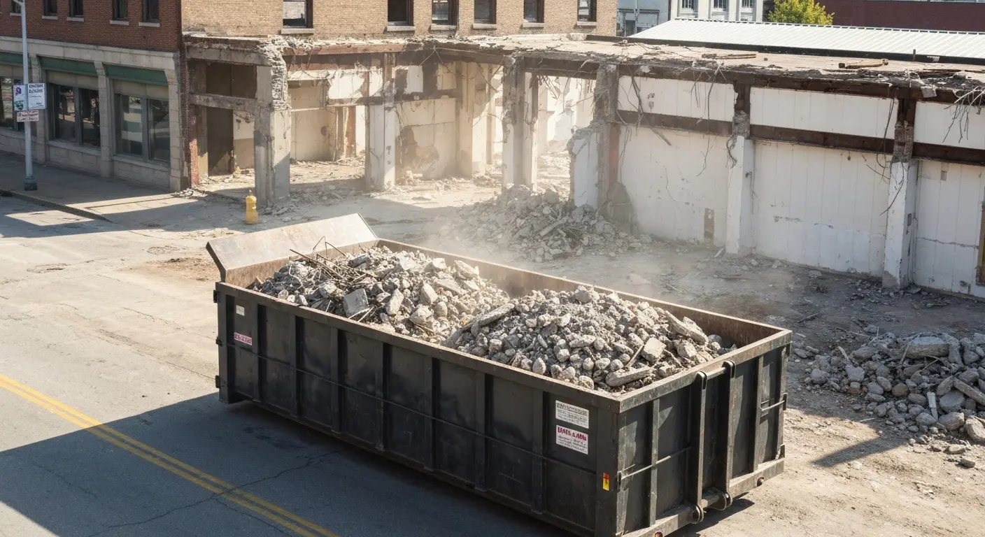 Large dumpster commercial demolition