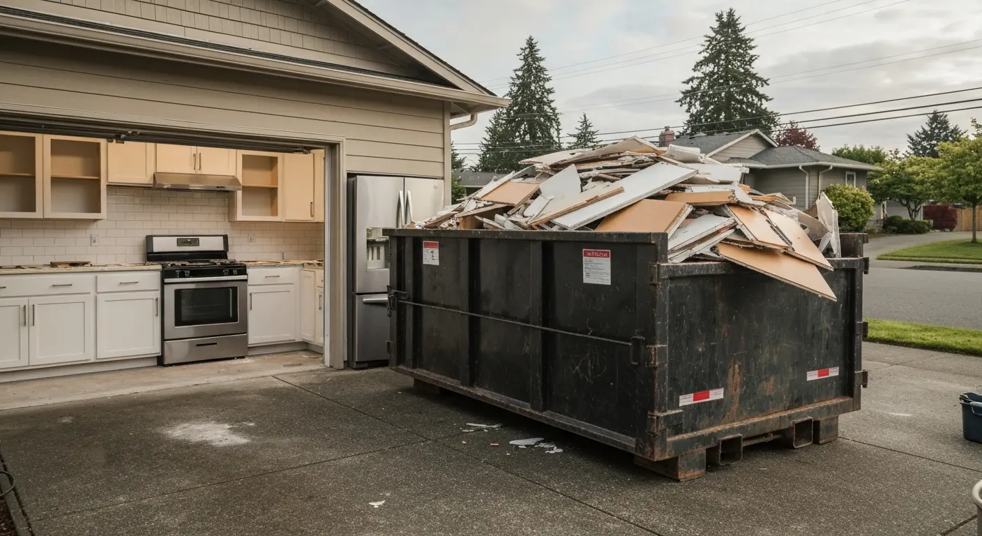 Medium dumpster for renovations