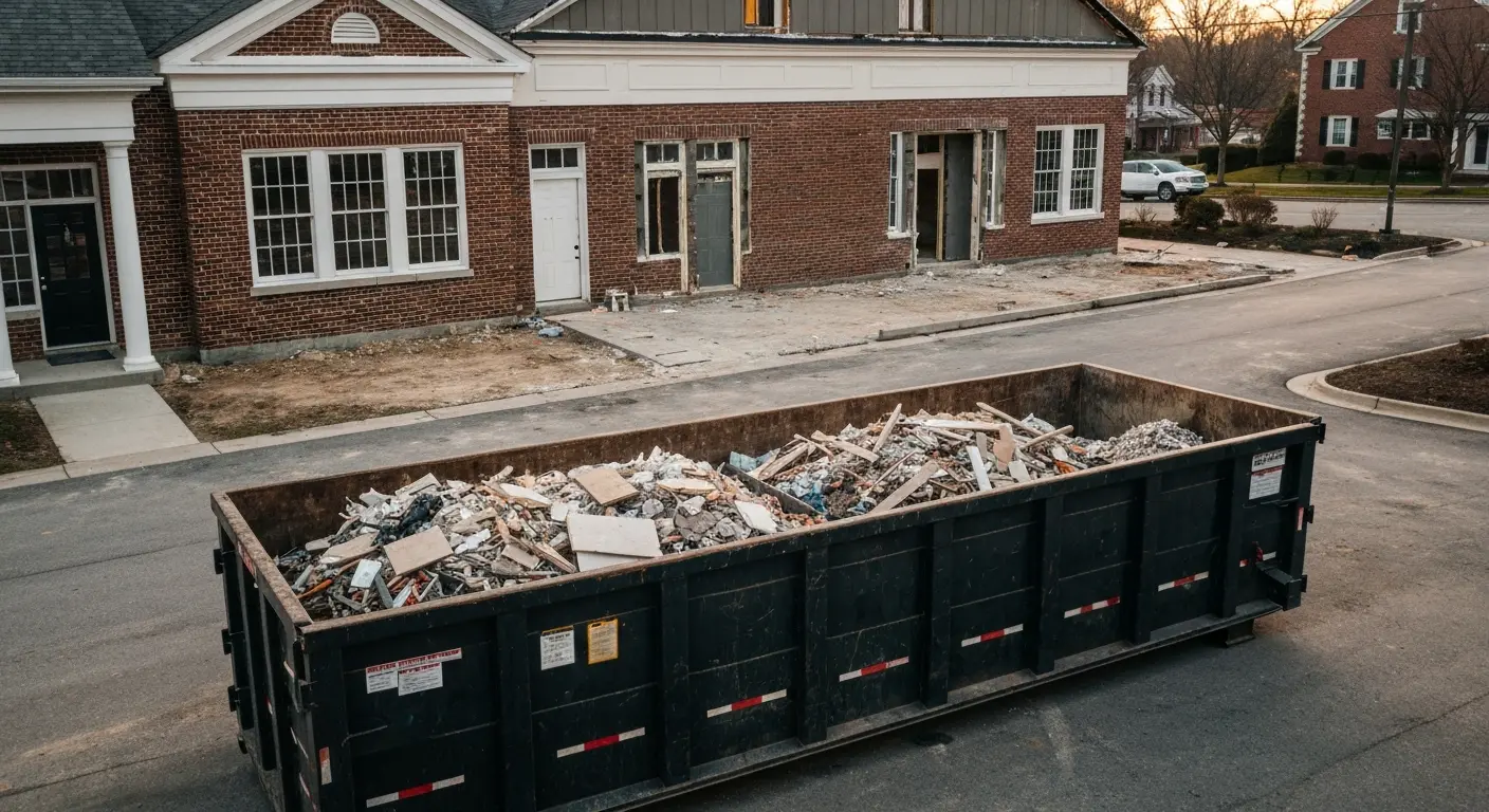 Renovation cleanup dumpster