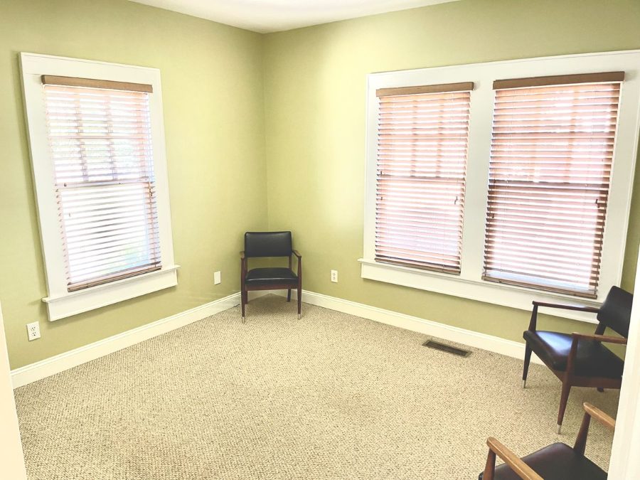 Suite 104 at The 440 — private first-floor office with corner windows