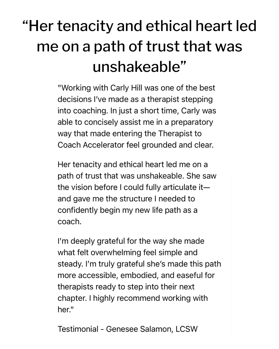 carly hill coaching testimonial