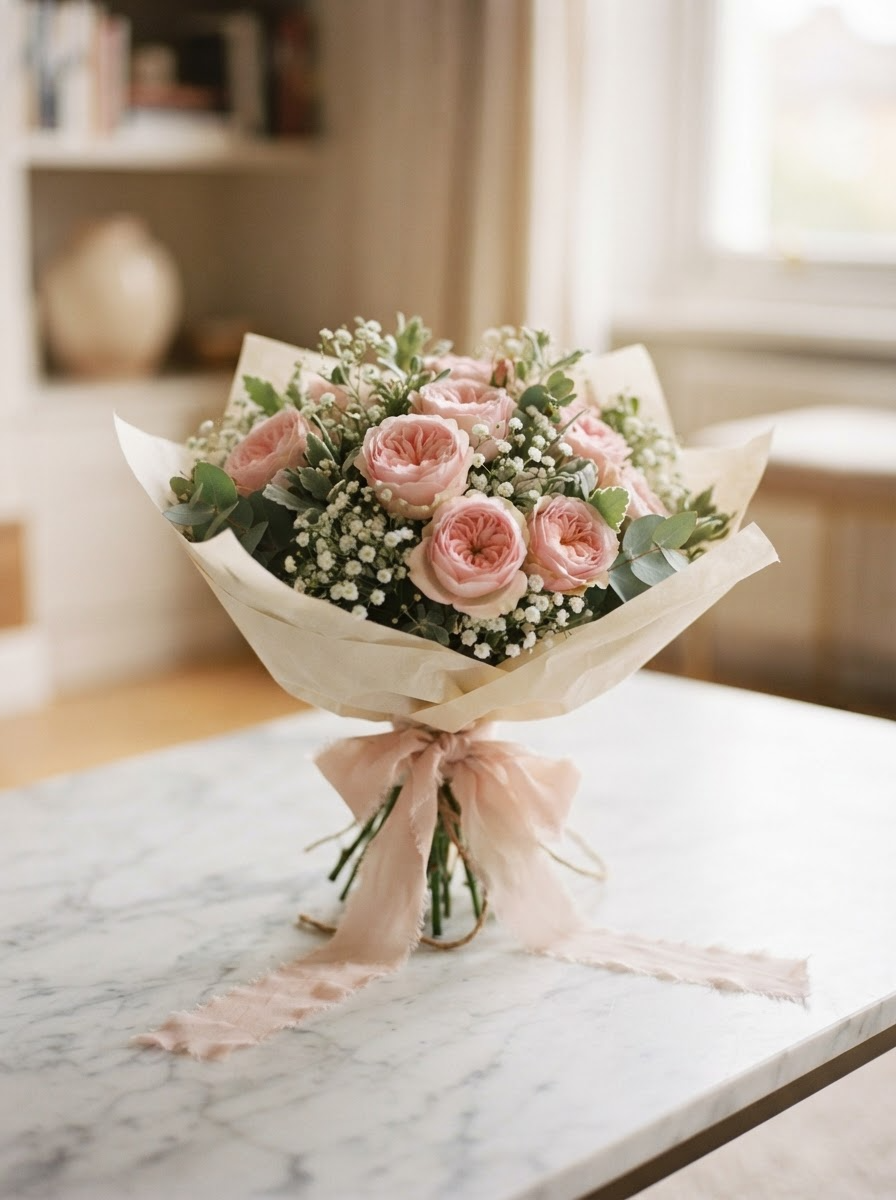 Floating white bouquet