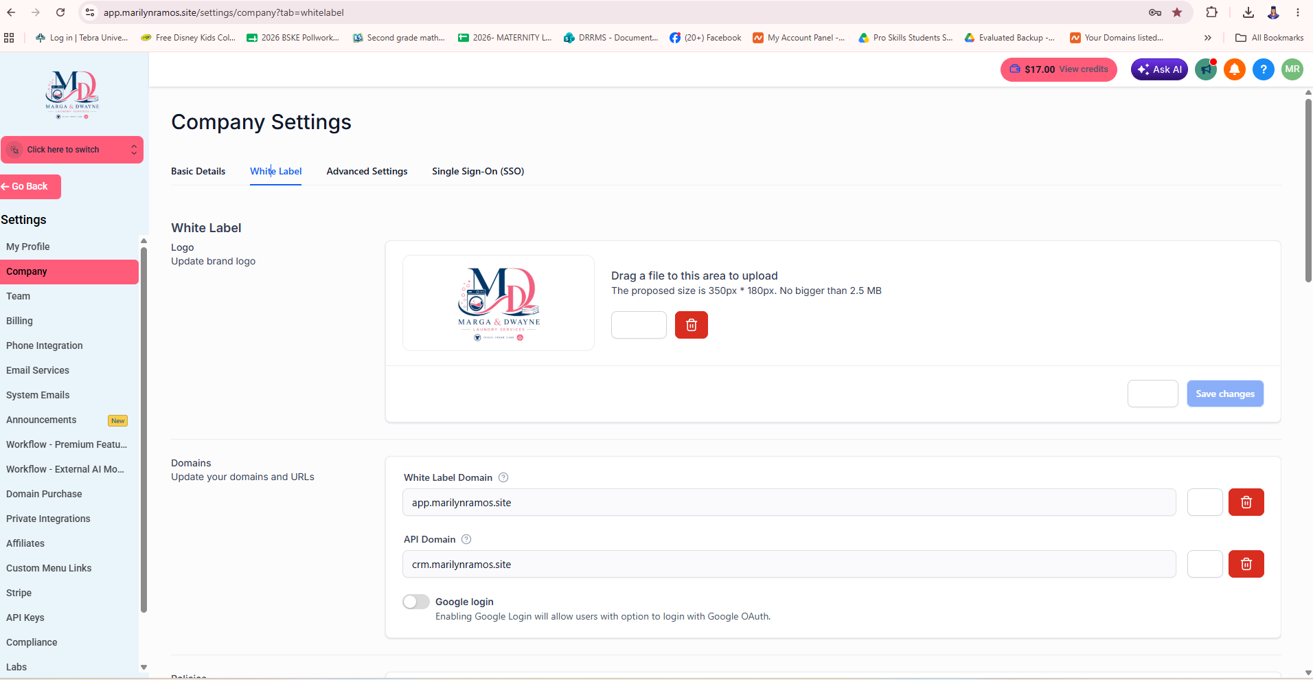 Agency dashboard configuration