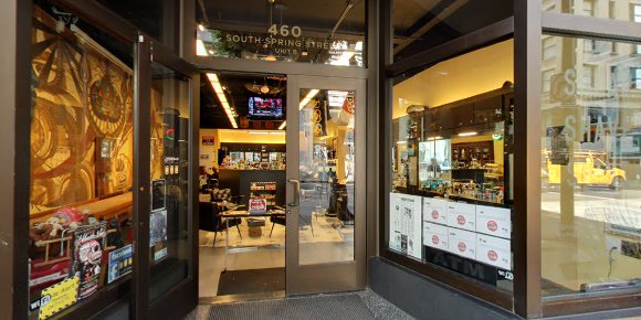 Bolt Barbers storefront at 460 South Spring Street