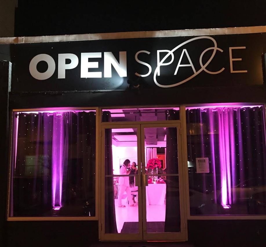 The Open Space entrance at night