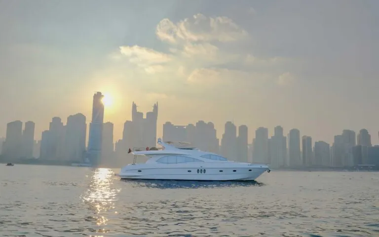 Yacht cruising near Dubai Marina