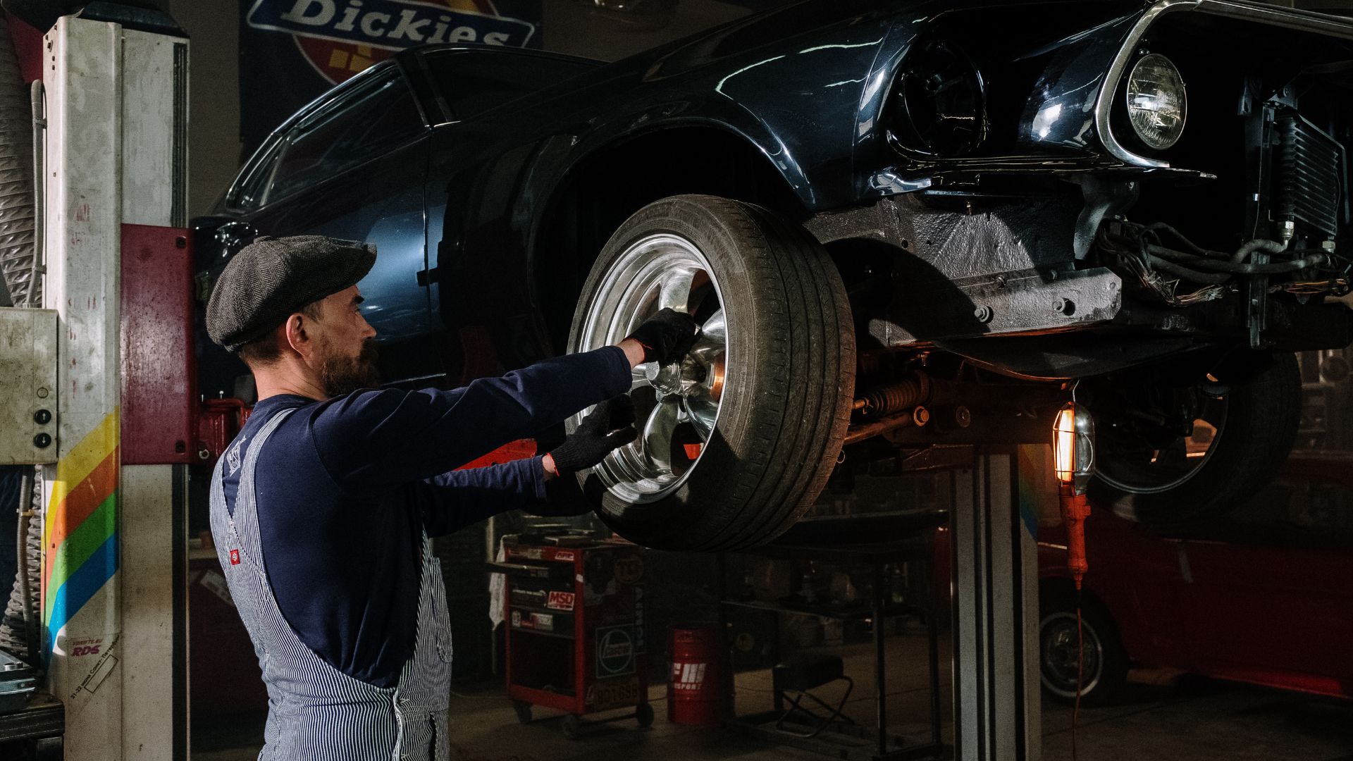 Vehicle in the service bay at JC Auto Repair Shop, Dallas, Texas