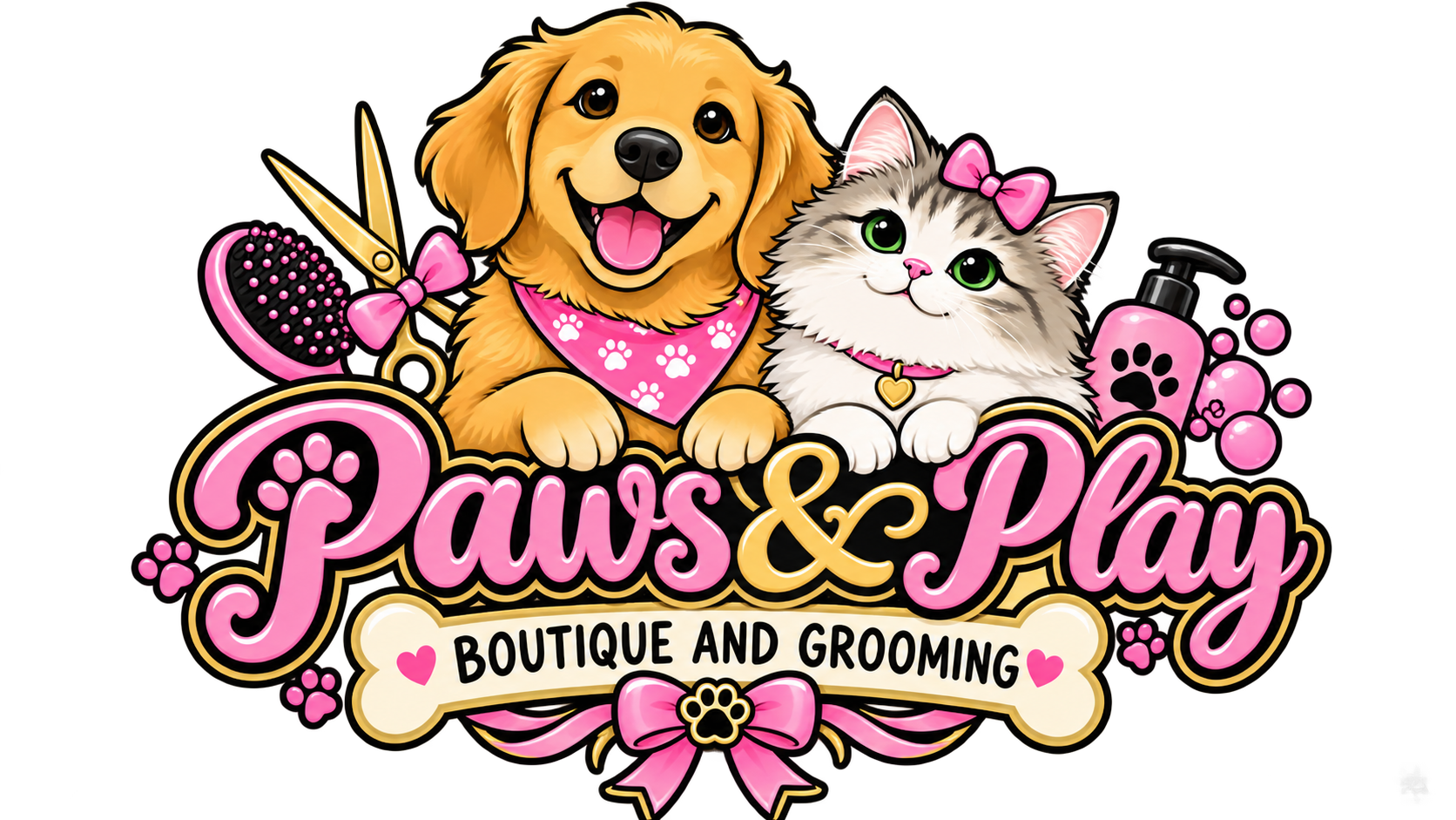 Paws & Play Boutique and Grooming logo