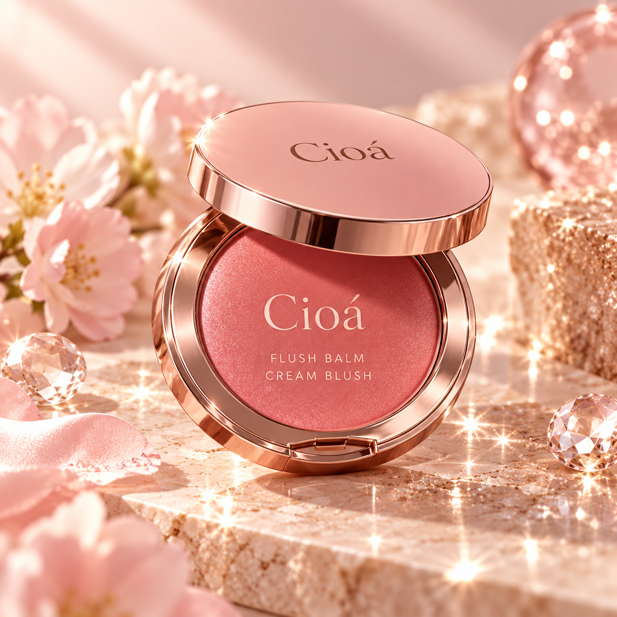 Cioá rose cream blush compact