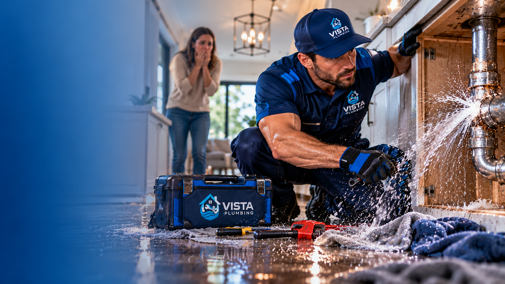 Vista Plumbing before plumbing work comparison image