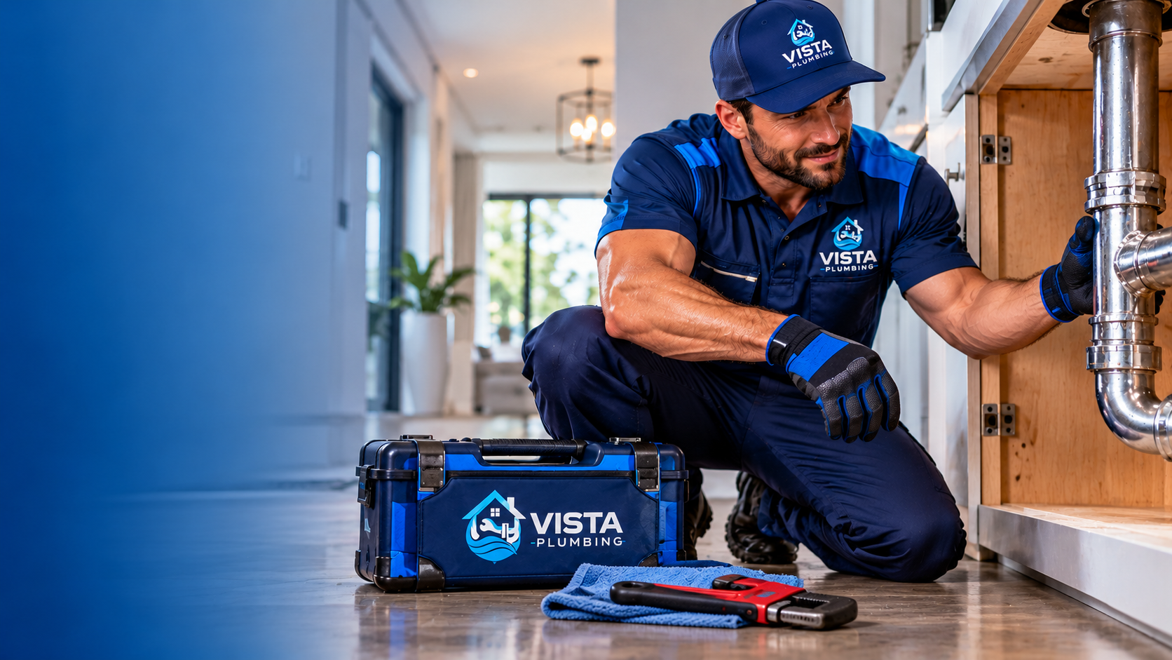 Vista Plumbing after plumbing work comparison image