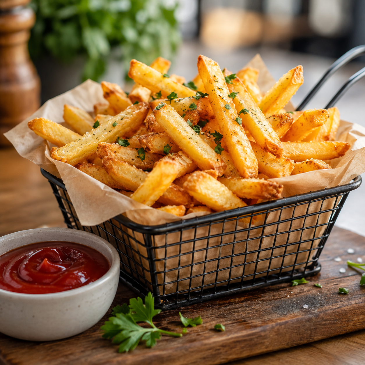 Golden crispy fries