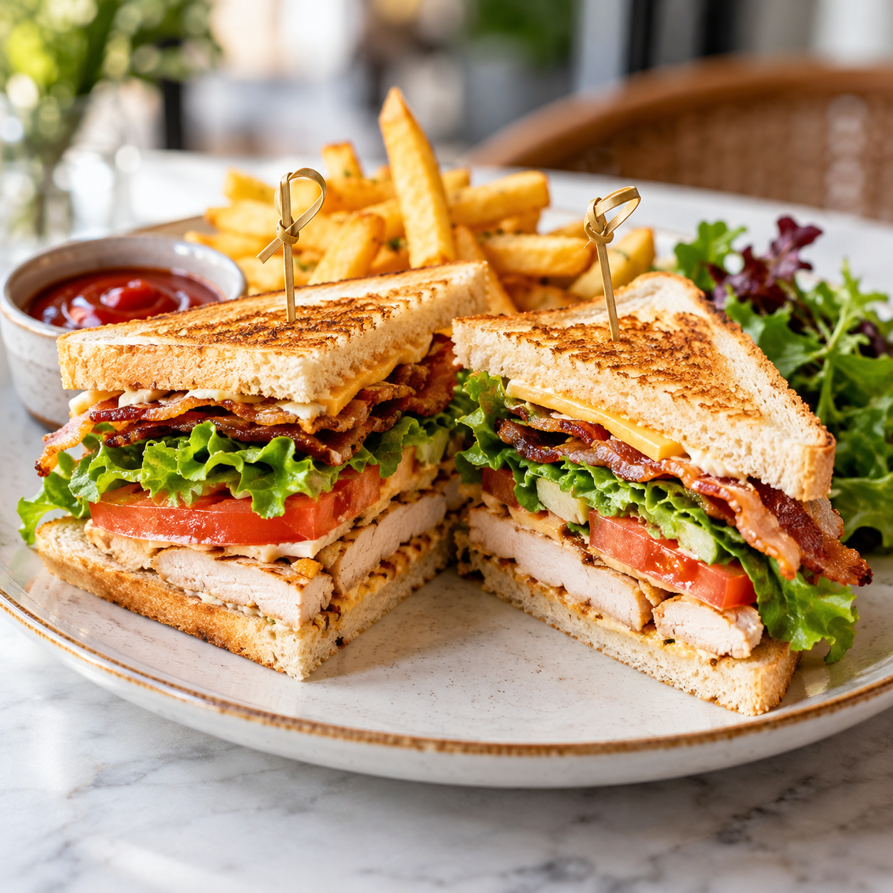 Freshly prepared sandwich
