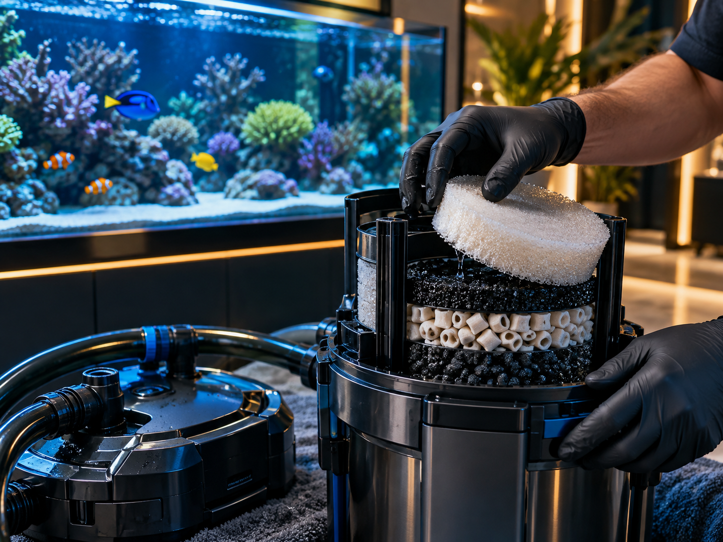 Aquarium filter and equipment maintenance