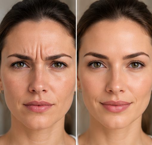 AI-generated Aurelle Wellness illustrative aesthetic concept: Facial Line Softening