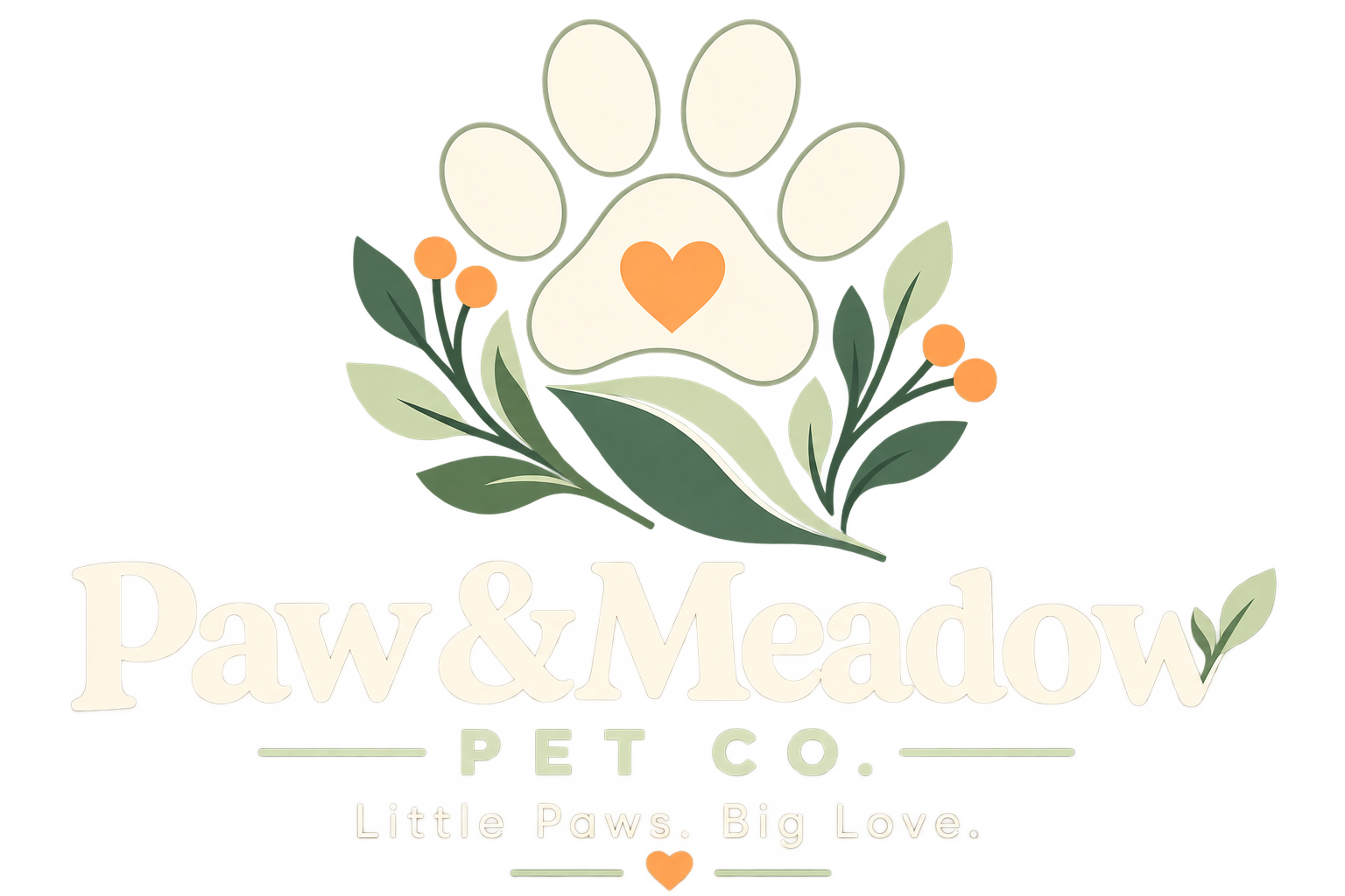 Paw and Meadow light logo