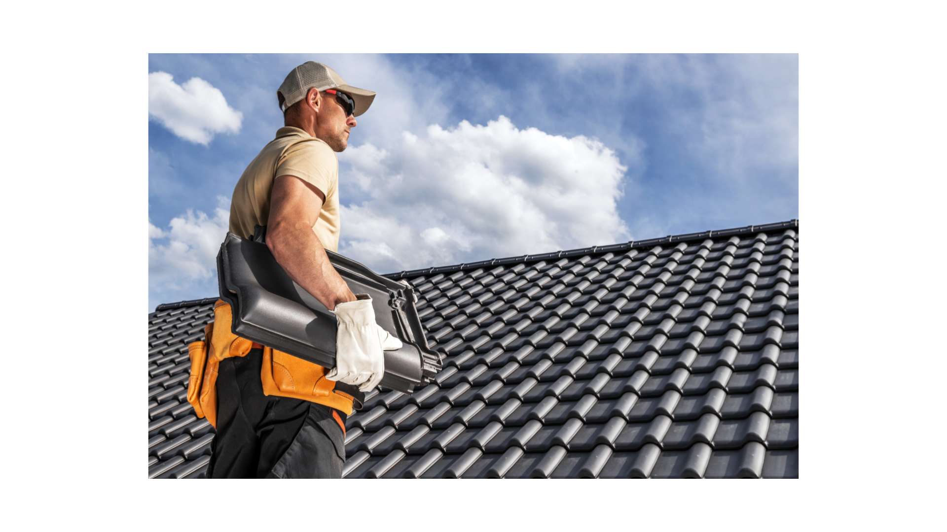 Roofing professional at work, illustrative Boston Roofing Co. image