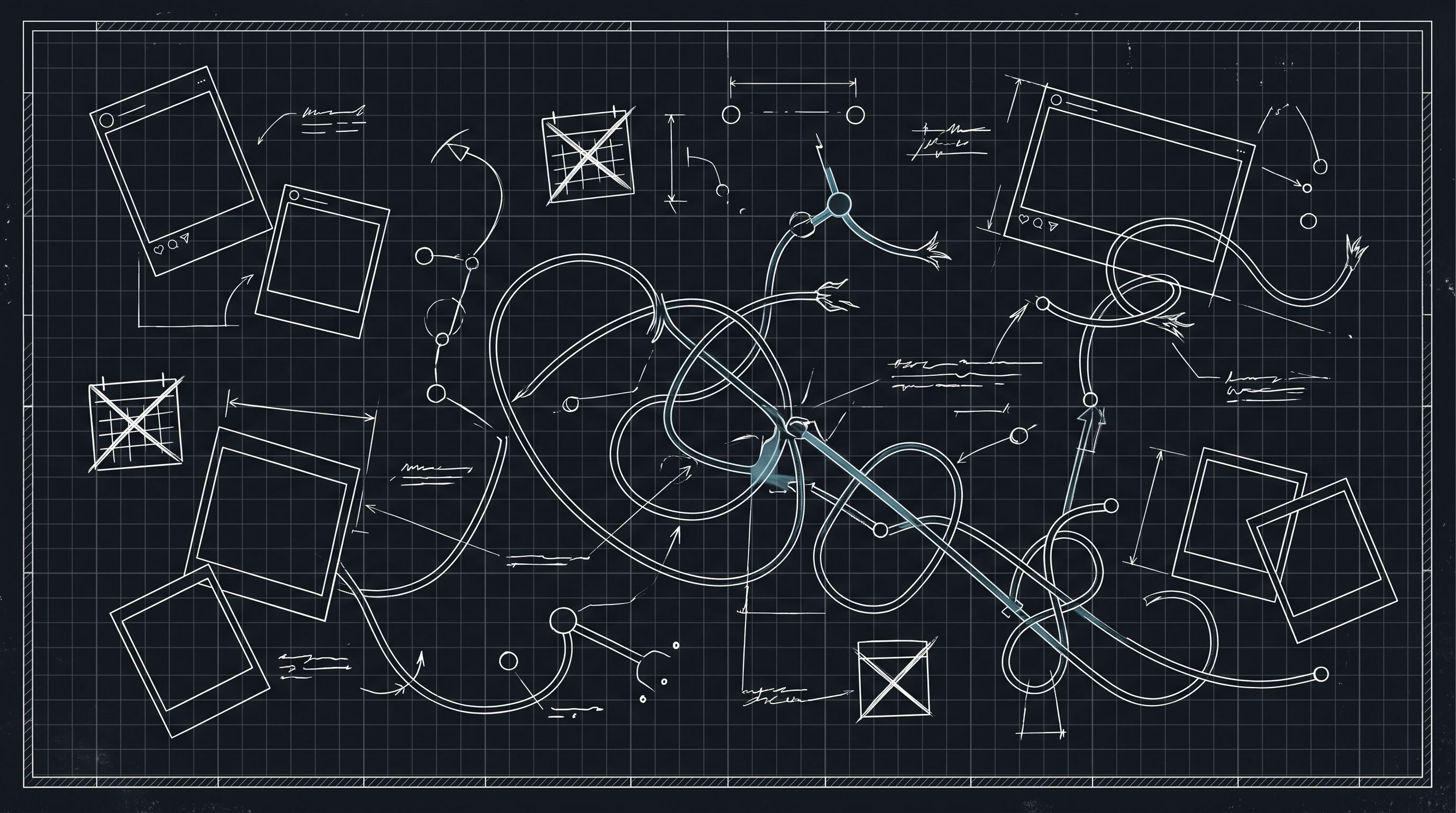 A tangled knot representing the overwhelm of posting while running a business