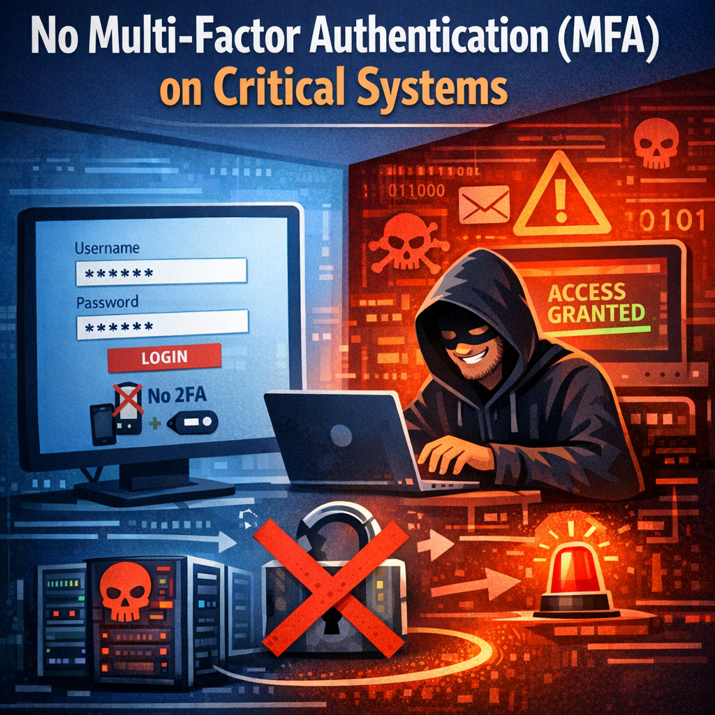 No MFA on Critical Systems