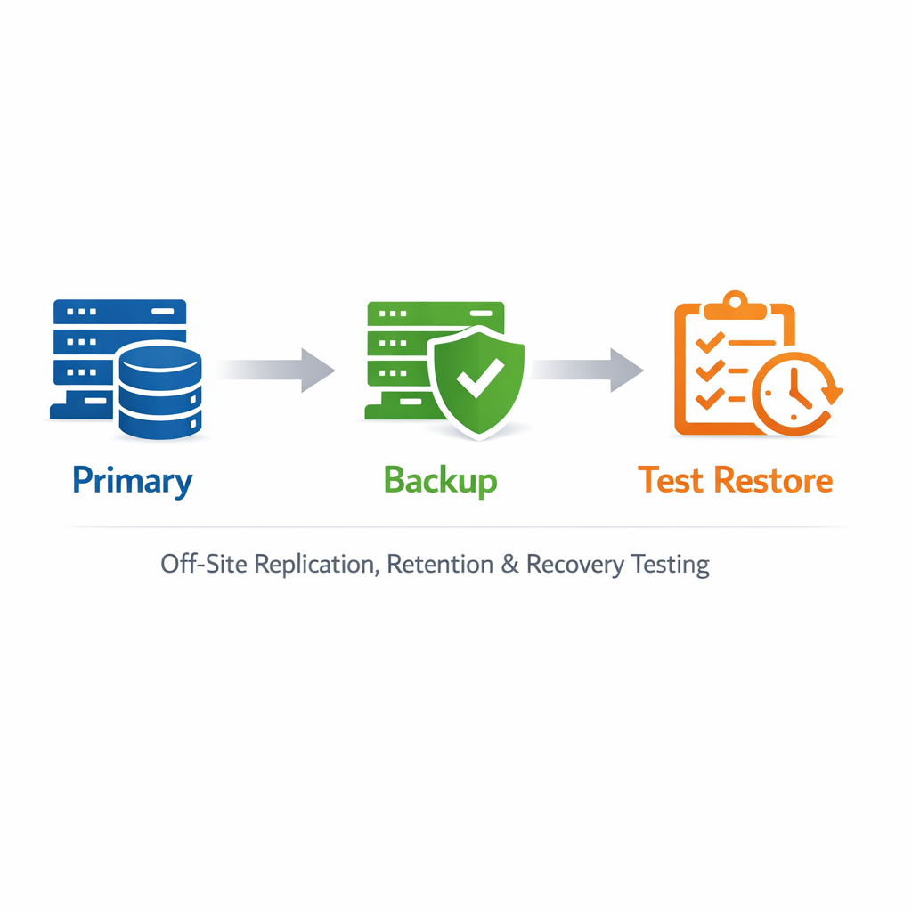 Backup, test restore