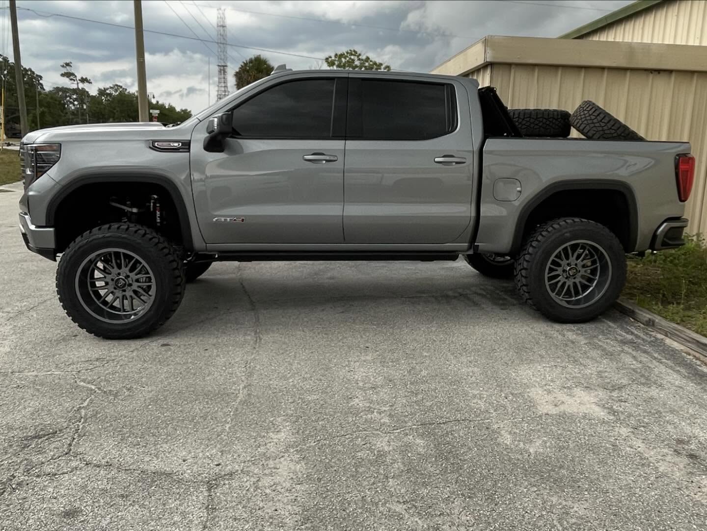Lifted gray GMC Sierra AT4