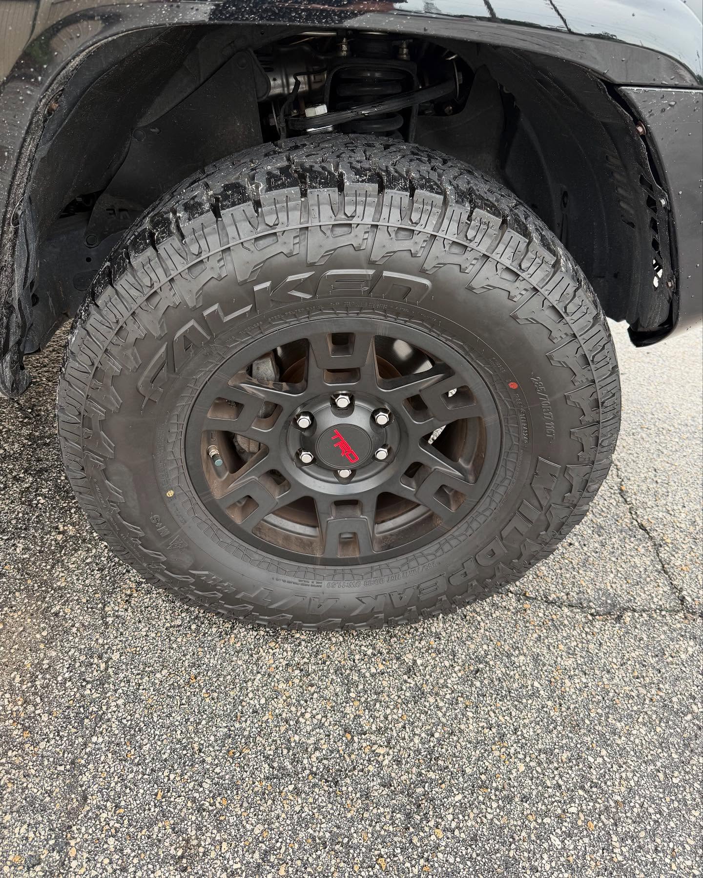 Toyota TRD wheel with a Falken Wildpeak tire, built at Top Trucks of Central Florida in Longwood, FL