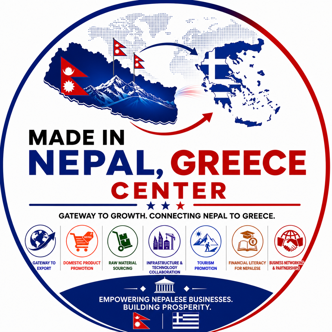 Made in Nepal, Greece Center logo