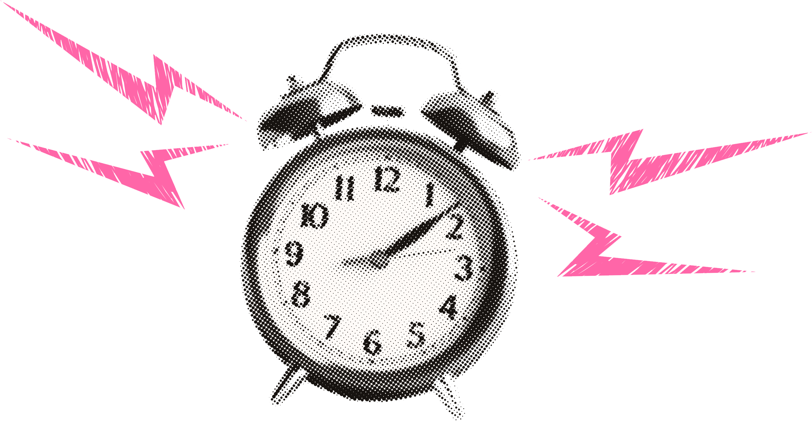 Clock with pink lightning