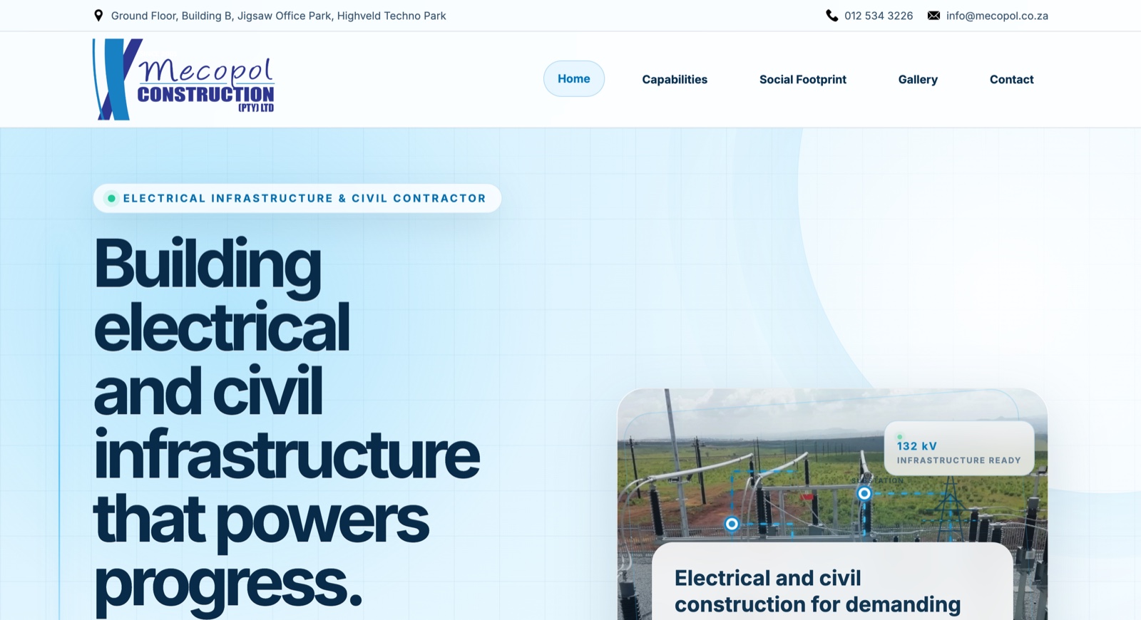Mecopol Construction website design preview