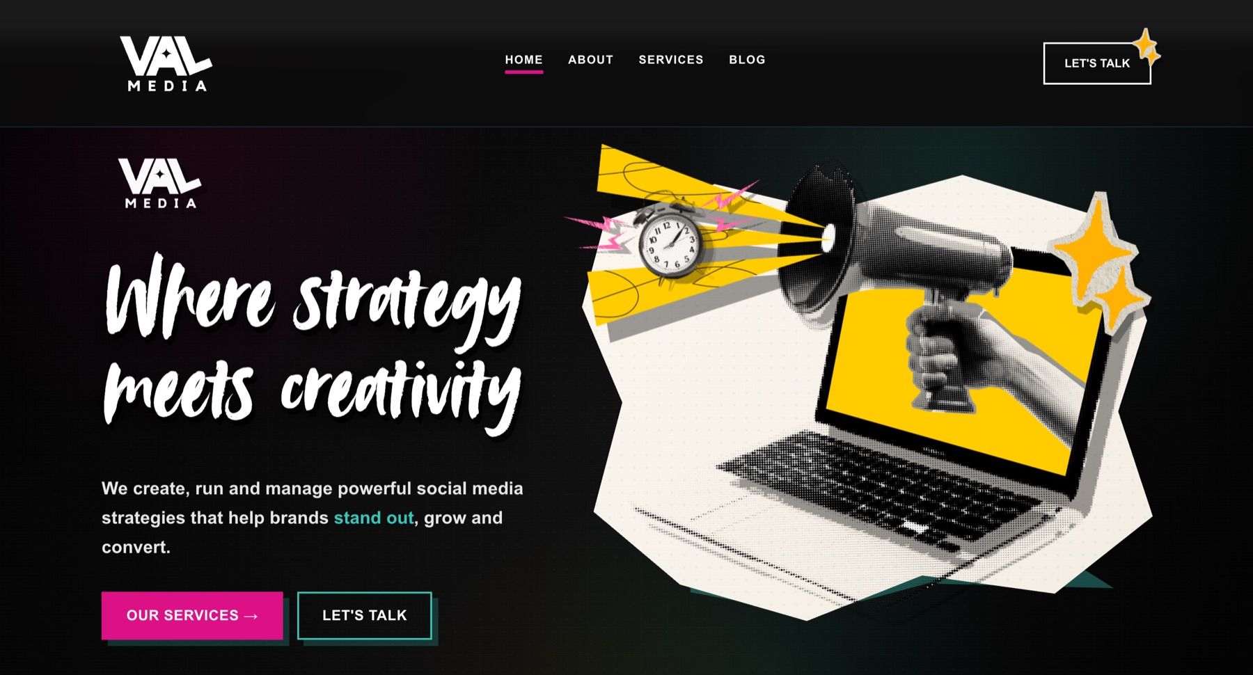 VAL Media website design preview