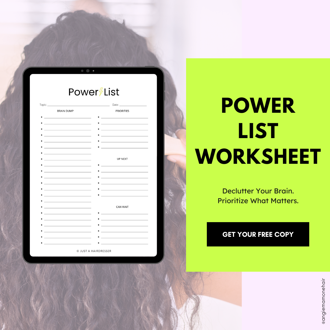 The Power List Worksheet Mockup