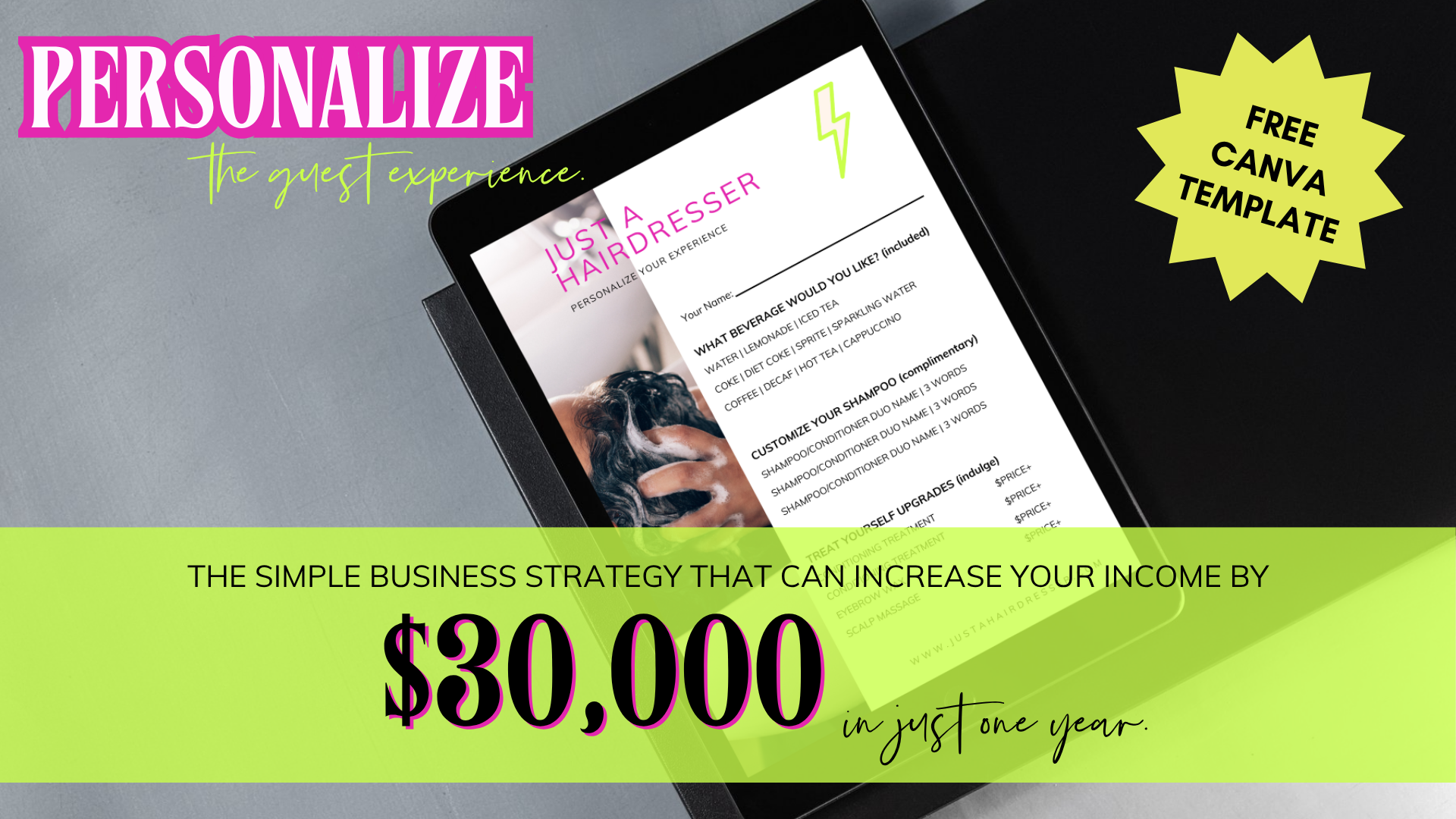 Personalize the Guest Experience Template Mockup