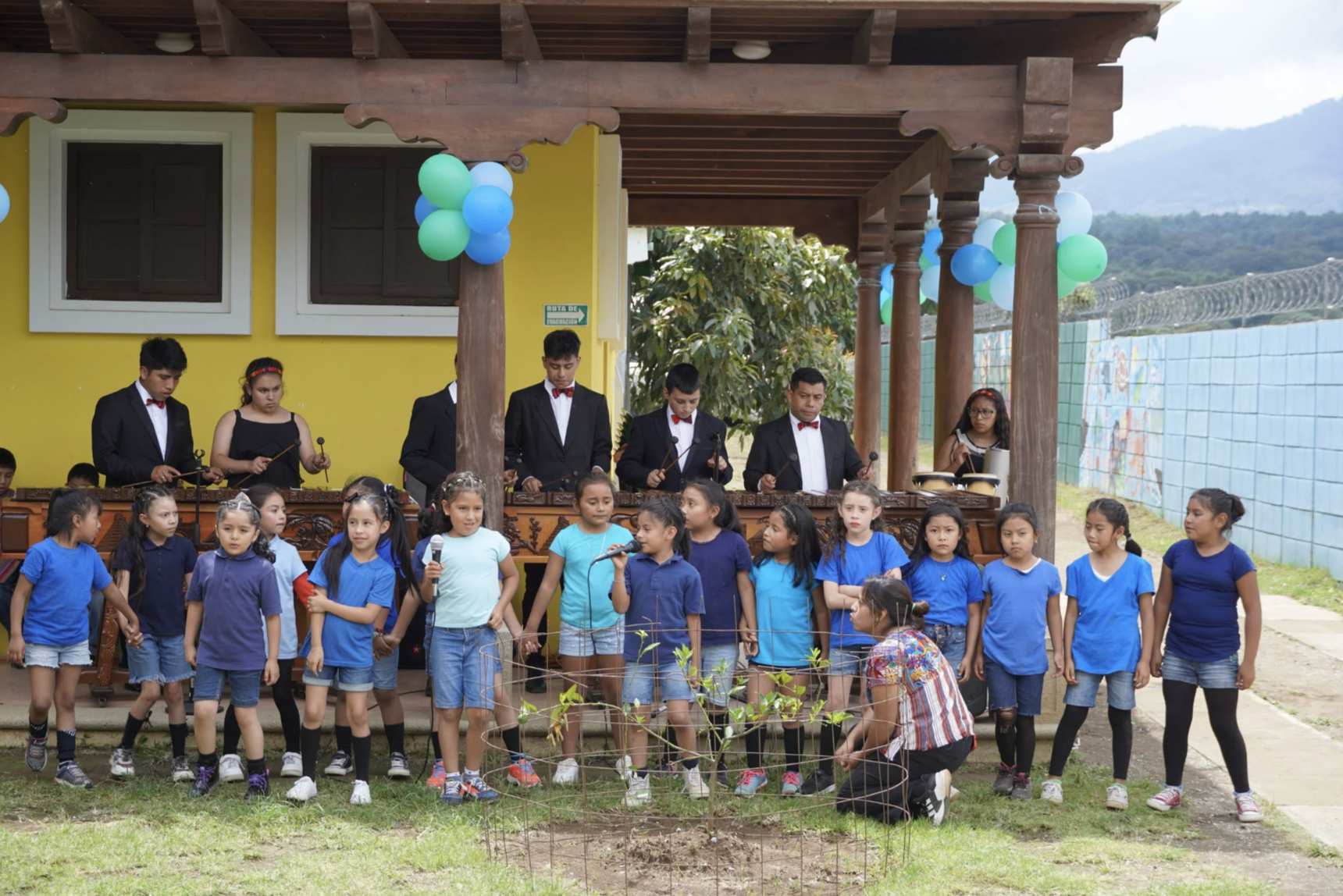A group of kids are performing at Work Play Love in Guatemala. A group of kids are performing at Work Play Love in Guatemala.