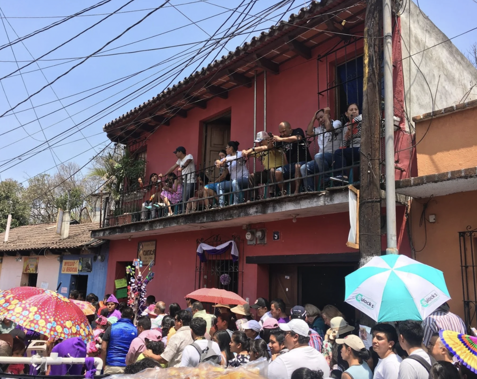 Crowds of people are in the streets for celebrations of the Semana Santa in Guatemala