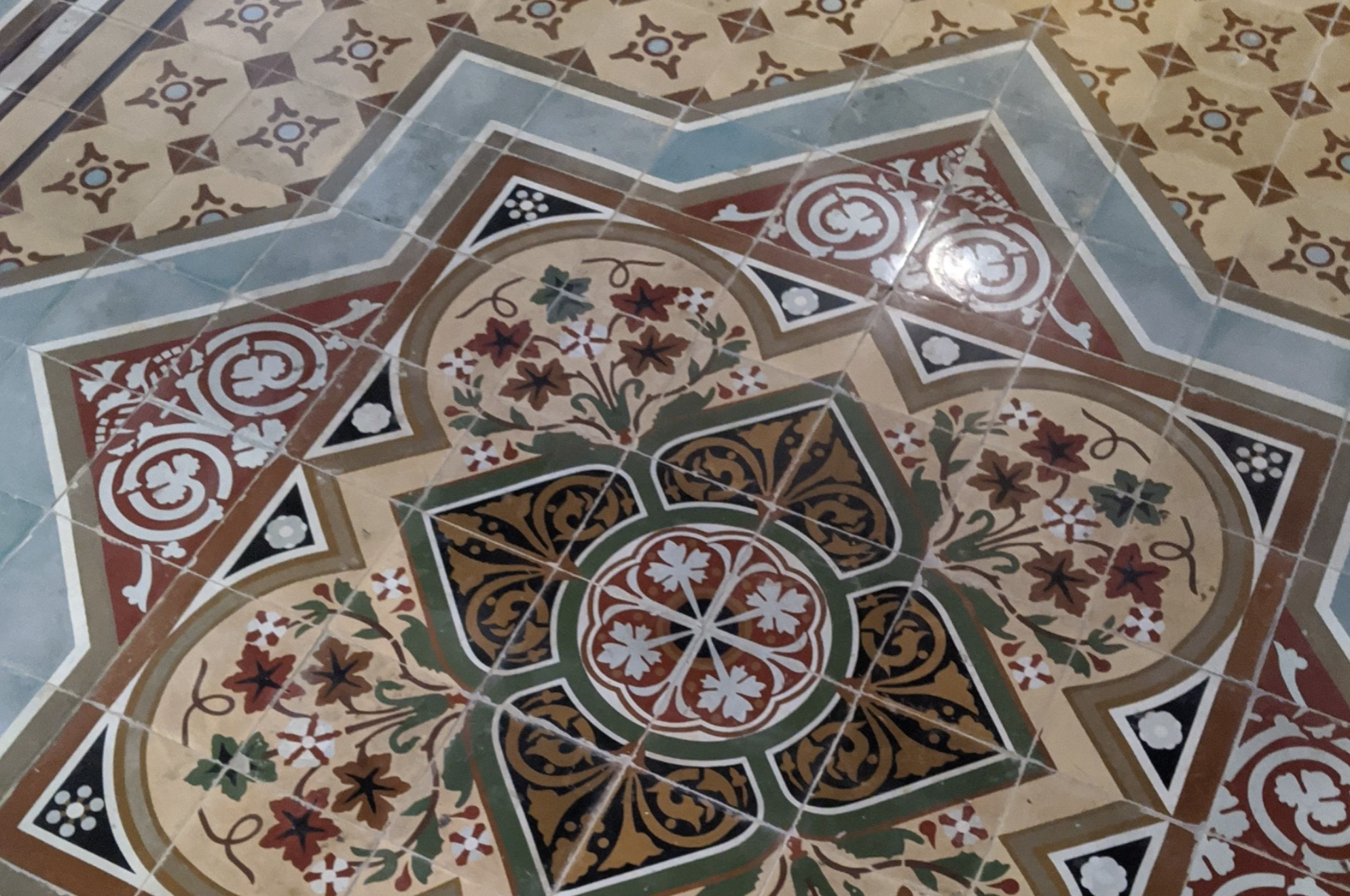 A tiled floor in Guatemala City