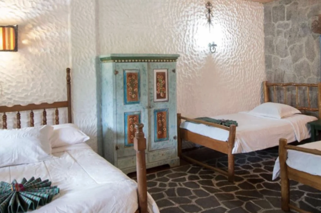 A stylish decorated hotel room in Lake Atitlan Guatemala